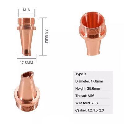 H35.6mm Laser Welding Nozzle M16 Thread Untuk Kepala Tukang Las Laser Serat