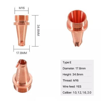 Tinggi 34.8mm Laser Welding Nozzle D17.8 Laser Cutter Nozzle